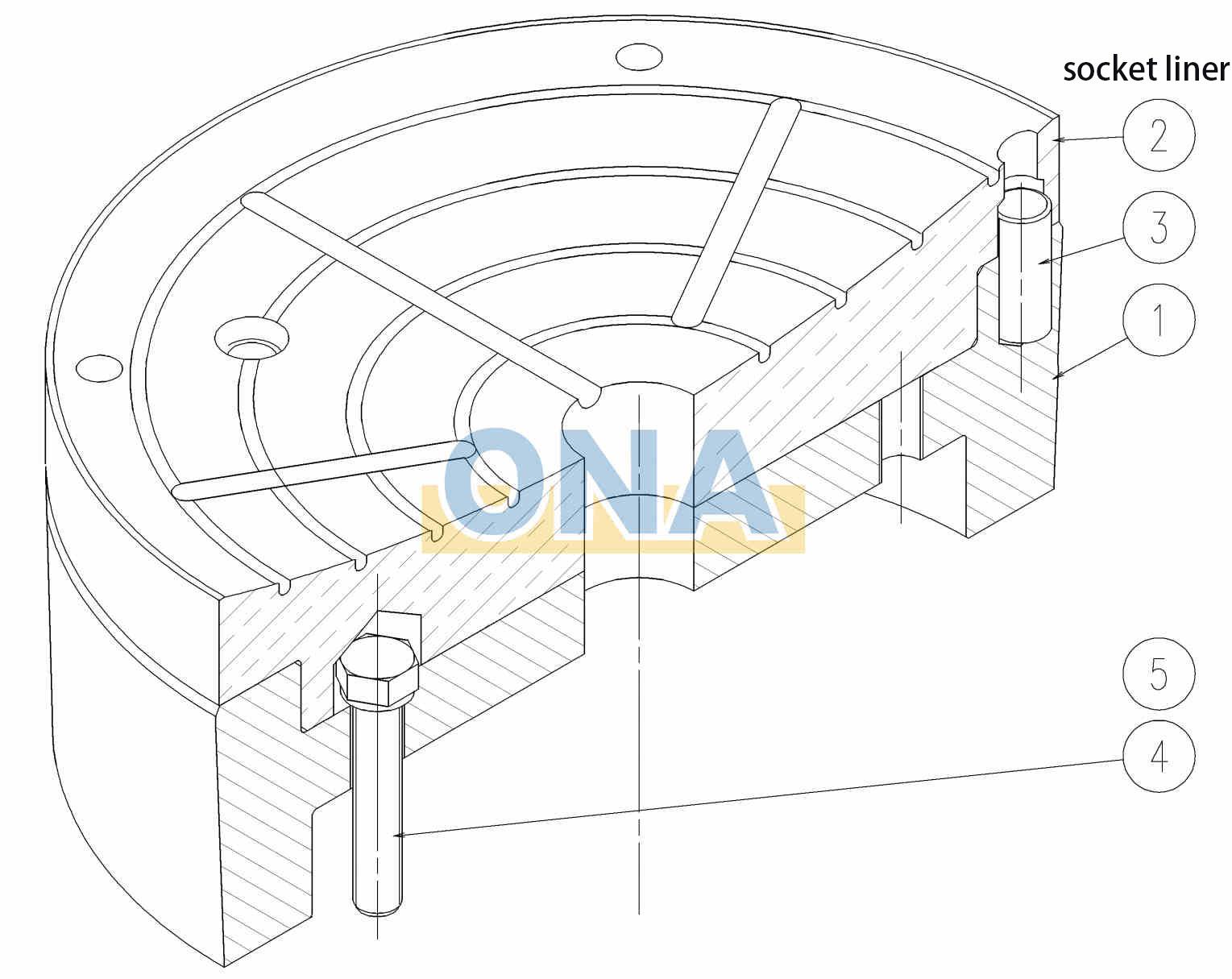 HP300 Crusher Parts Socket Liner