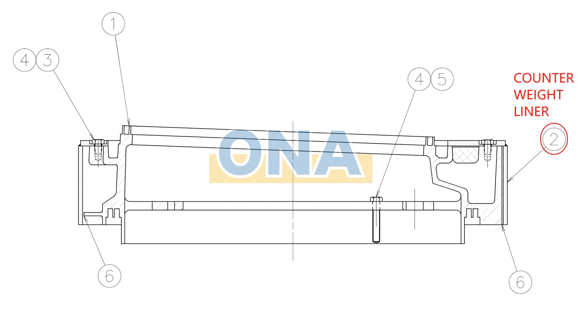 HP400 counterwight assembly
